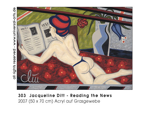 Jacqueline Ditt - Reading the News (Die Nachrichten lesend)