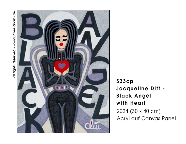 Jacqueline Ditt -  Black Angel with Heart (Schwarzer Engel mit Herz)