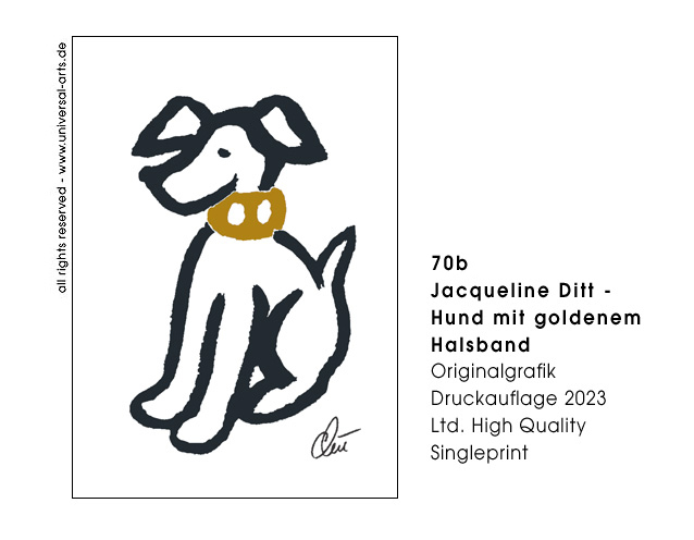 Jacqueline Ditt - Hund mit goldenem Halsband (Dog with golden Collar) 