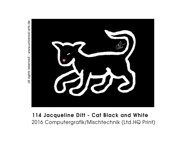 Jacqueline Ditt - Cat Black and White (Katze Schwarz und Weiss)