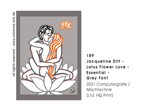 Jacqueline Ditt - Lotus Flower Love - Essential - Grey Font (Lotus Blumen Liebe - Essenziell - Grauer Grund)
