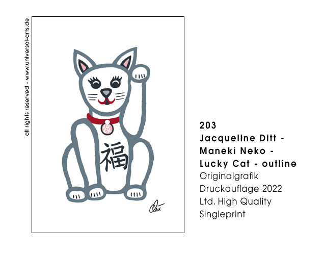 Jacqueline Ditt - Maneki Neko - Lucky Cat - outline (Maneki Neko Glückskatze - outline)